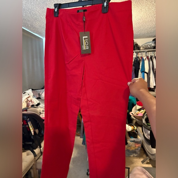 NWT Lior Red Straight Leg Women's Pants. Size 16. - Picture 2 of 8